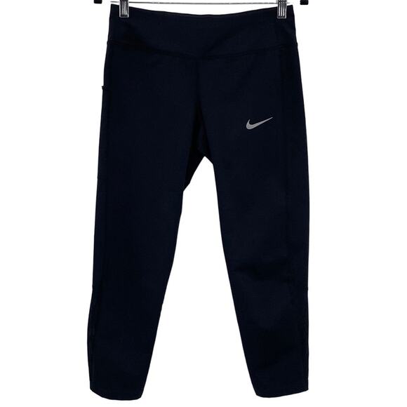 Nike Black Dri-Fit Athletic Capri Pants SZ Small Ankle Pants Pull-On Leggings - Picture 1 of 14